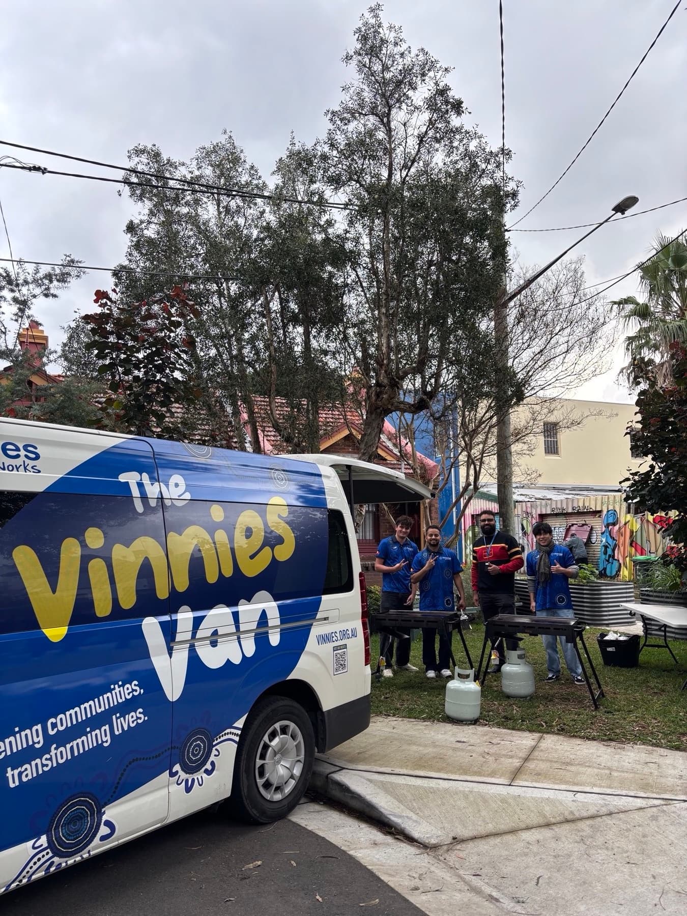 The Vinnies Van parked up at a community barbecue